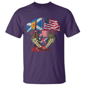 Scottish American Heritage Month T Shirt Bagpipe Vintage Scottish American Flag Thistle TS11 Purple Print Your Wear