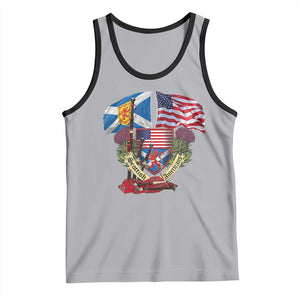 Scottish American Heritage Month Tank Top Bagpipe Vintage Scottish American Flag Thistle TS11 Athletic Heather Black Print Your Wear