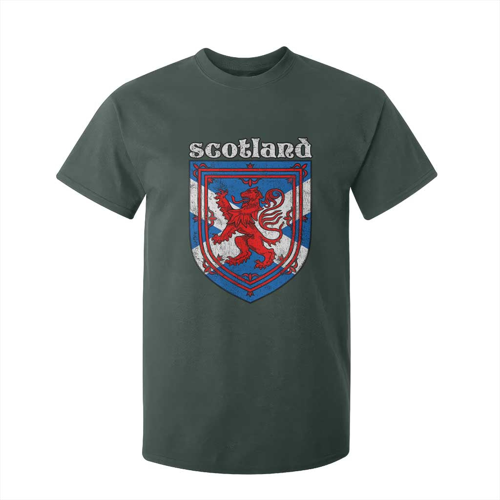 Scottish Pride T Shirt For Kid Scottish Rampant Lion Flag Scotland Coat of Arms TS11 Dark Forest Green Print Your Wear