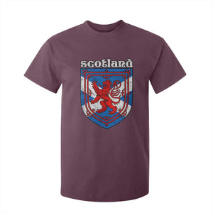 Scottish Pride T Shirt For Kid Scottish Rampant Lion Flag Scotland Coat of Arms TS11 Maroon Print Your Wear
