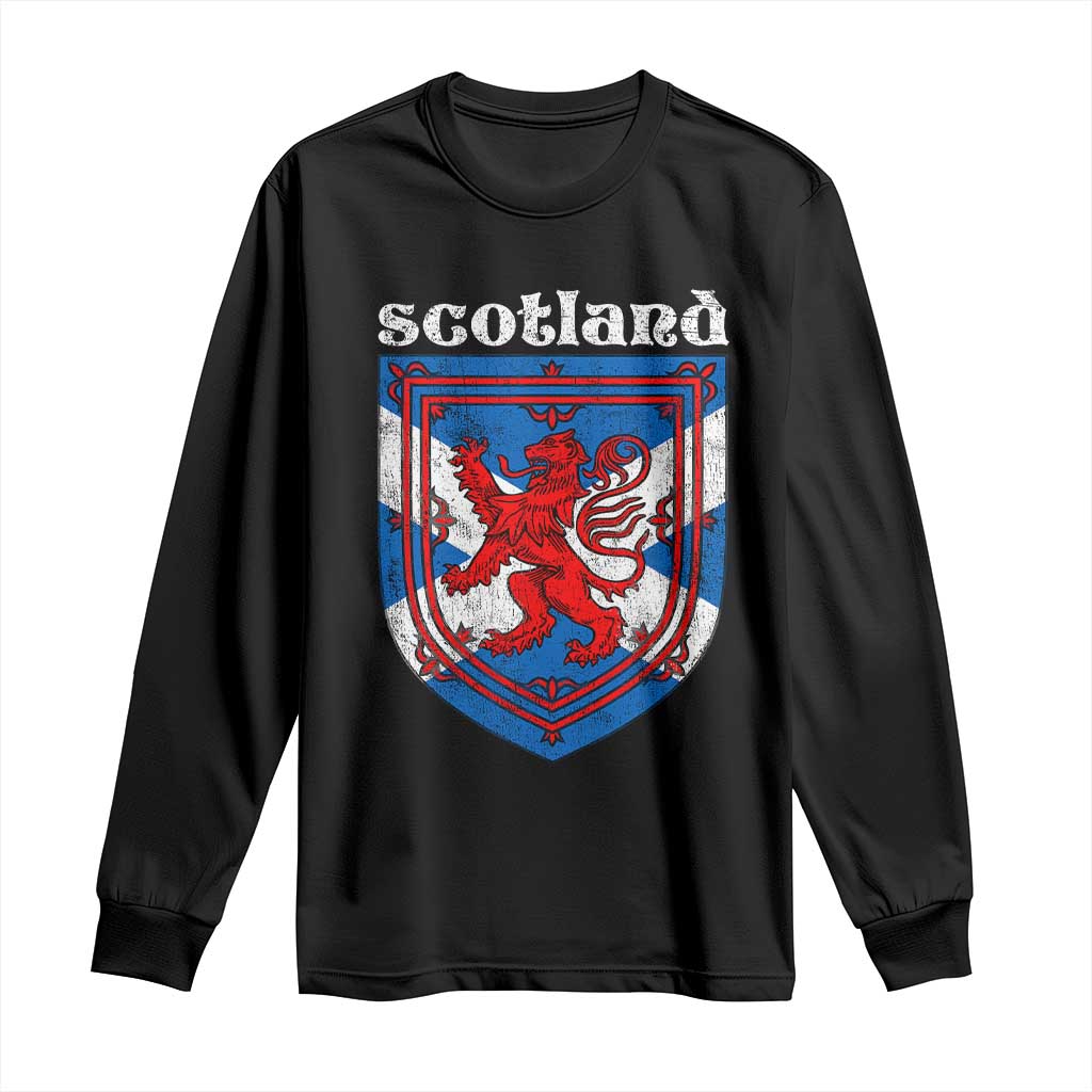 Scottish Pride Long Sleeve Shirt Scottish Rampant Lion Flag Scotland Coat of Arms TS11 Black Print Your Wear