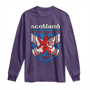 Scottish Pride Long Sleeve Shirt Scottish Rampant Lion Flag Scotland Coat of Arms TS11 Purple Print Your Wear