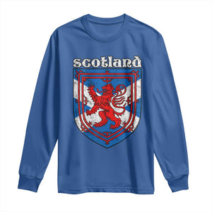 Scottish Pride Long Sleeve Shirt Scottish Rampant Lion Flag Scotland Coat of Arms TS11 Royal Blue Print Your Wear