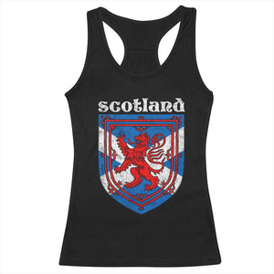 Scottish Pride Racerback Tank Top Scottish Rampant Lion Flag Scotland Coat of Arms TS11 Black Print Your Wear