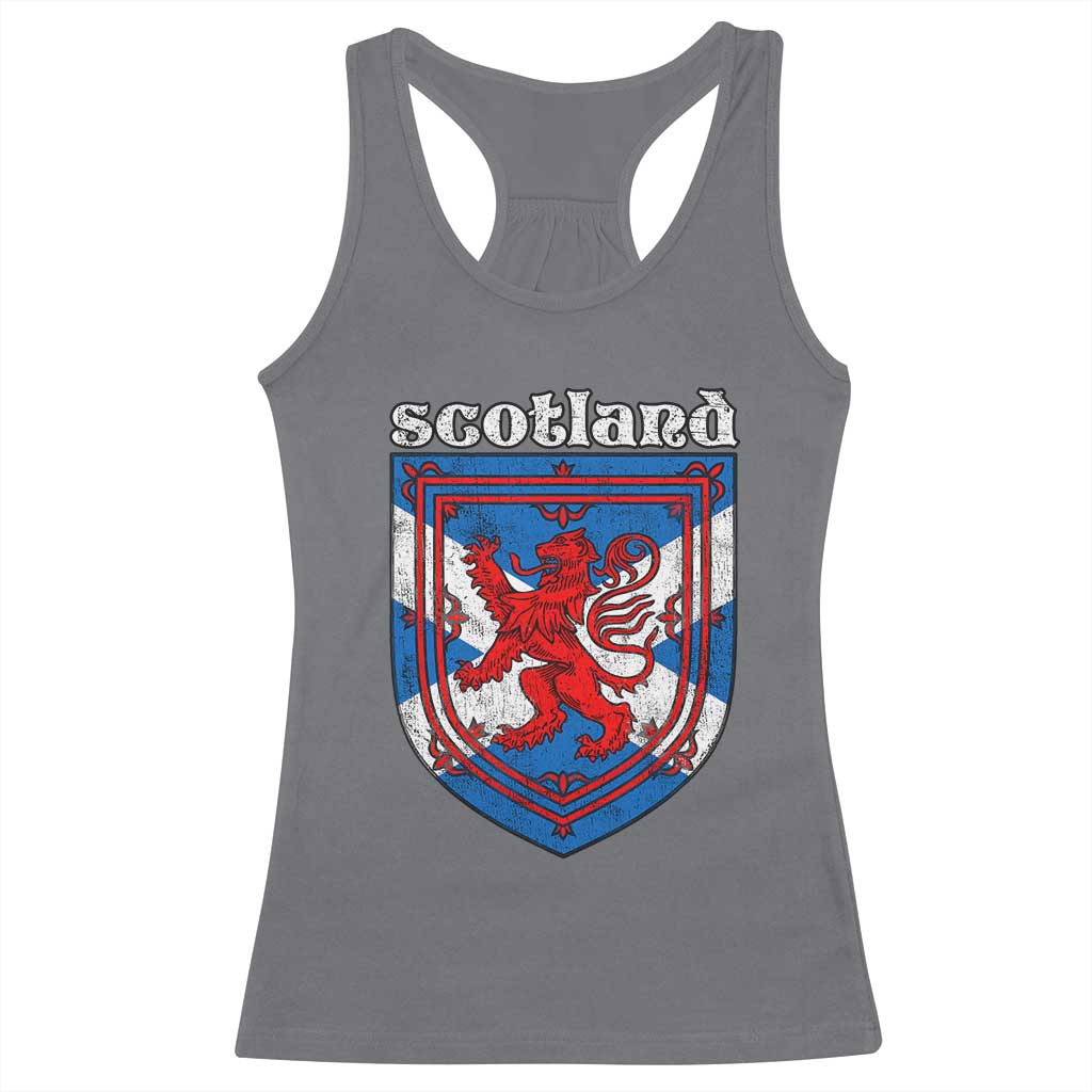 Scottish Pride Racerback Tank Top Scottish Rampant Lion Flag Scotland Coat of Arms TS11 Charcoal Print Your Wear