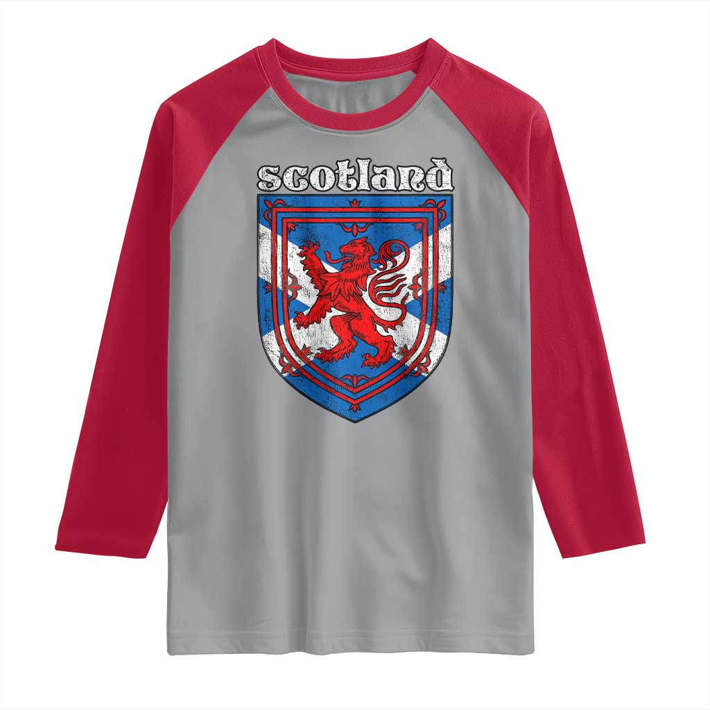 Scottish Pride Raglan Shirt Scottish Rampant Lion Flag Scotland Coat of Arms TS11 Sport Gray Red Print Your Wear
