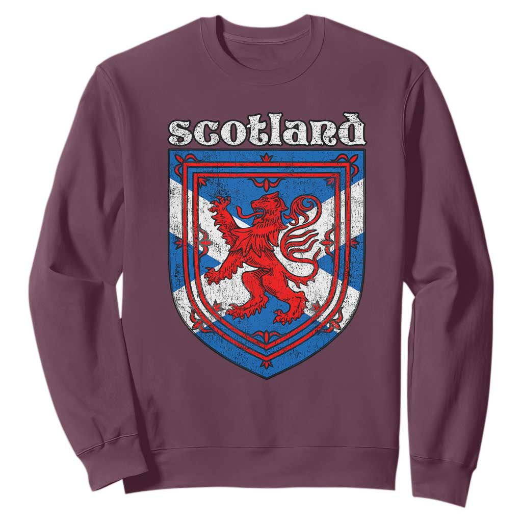 Scottish Pride Sweatshirt Scottish Rampant Lion Flag Scotland Coat of Arms TS11 Maroon Print Your Wear