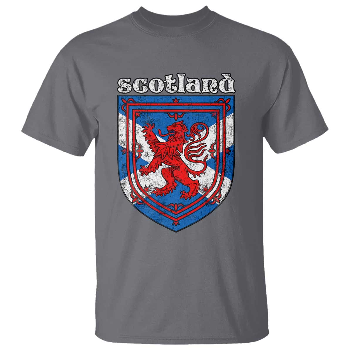 Scottish Pride T Shirt Scottish Rampant Lion Flag Scotland Coat of Arms TS11 Charcoal Print Your Wear