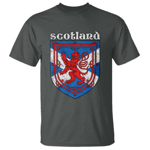 Scottish Pride T Shirt Scottish Rampant Lion Flag Scotland Coat of Arms TS11 Dark Heather Print Your Wear