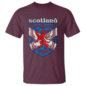 Scottish Pride T Shirt Scottish Rampant Lion Flag Scotland Coat of Arms TS11 Maroon Print Your Wear