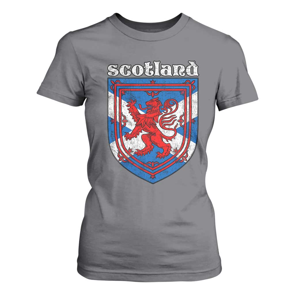 Scottish Pride T Shirt For Women Scottish Rampant Lion Flag Scotland Coat of Arms TS11 Charcoal Print Your Wear