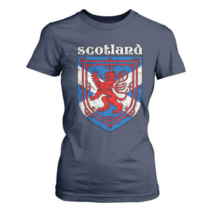 Scottish Pride T Shirt For Women Scottish Rampant Lion Flag Scotland Coat of Arms TS11 Navy Print Your Wear