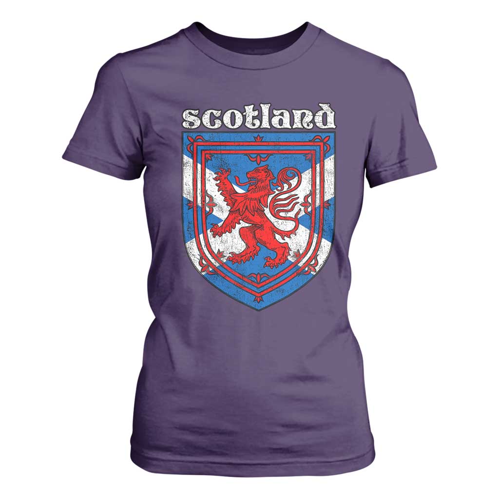 Scottish Pride T Shirt For Women Scottish Rampant Lion Flag Scotland Coat of Arms TS11 Purple Print Your Wear