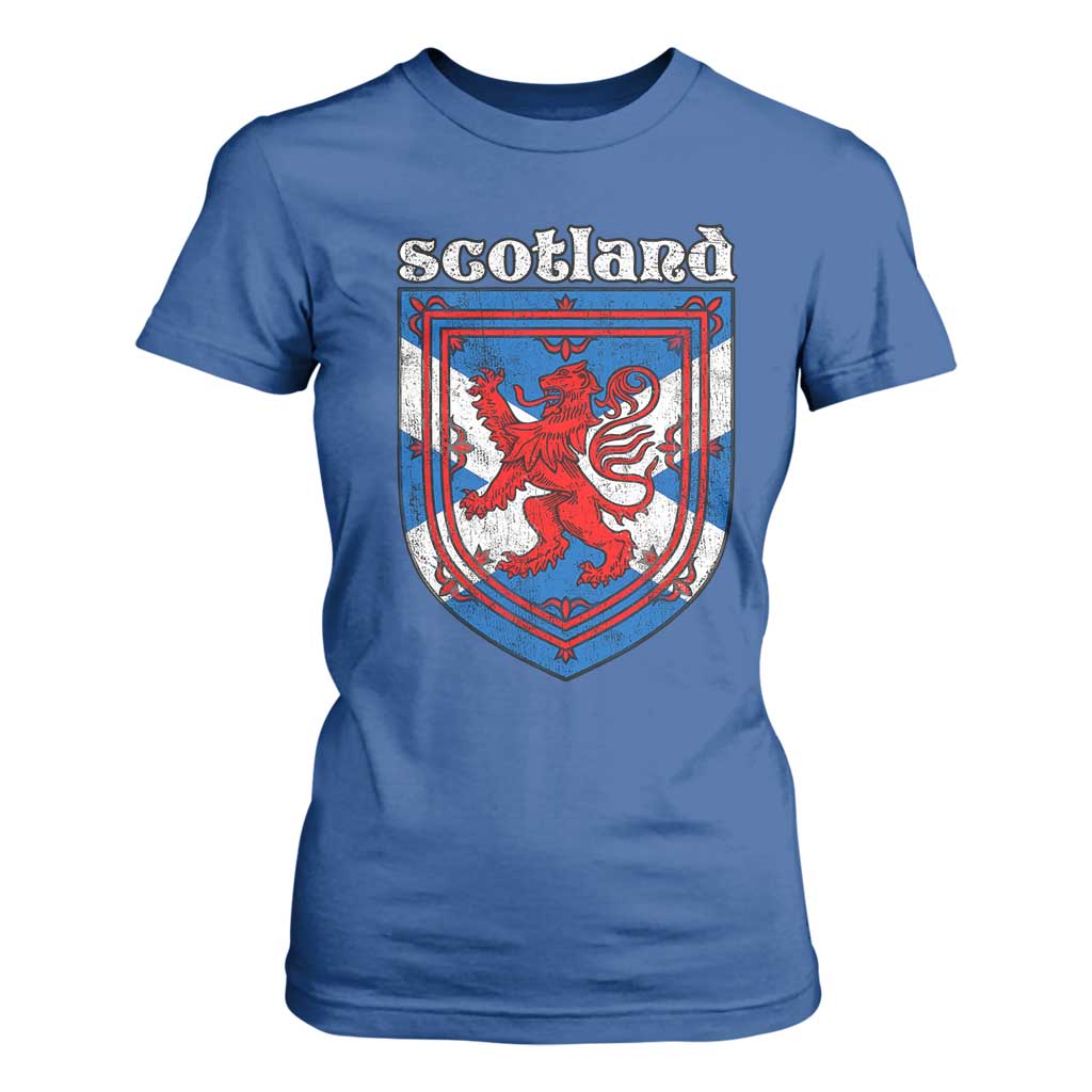Scottish Pride T Shirt For Women Scottish Rampant Lion Flag Scotland Coat of Arms TS11 Royal Blue Print Your Wear
