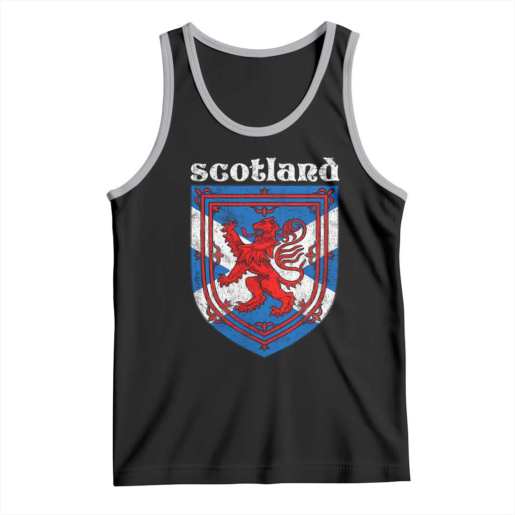 Scottish Pride Tank Top Scottish Rampant Lion Flag Scotland Coat of Arms TS11 Black Athletic Heather Print Your Wear