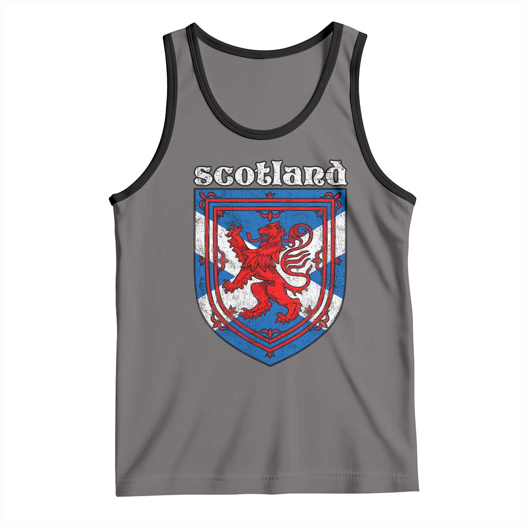 Scottish Pride Tank Top Scottish Rampant Lion Flag Scotland Coat of Arms TS11 Deep Heather Black Print Your Wear