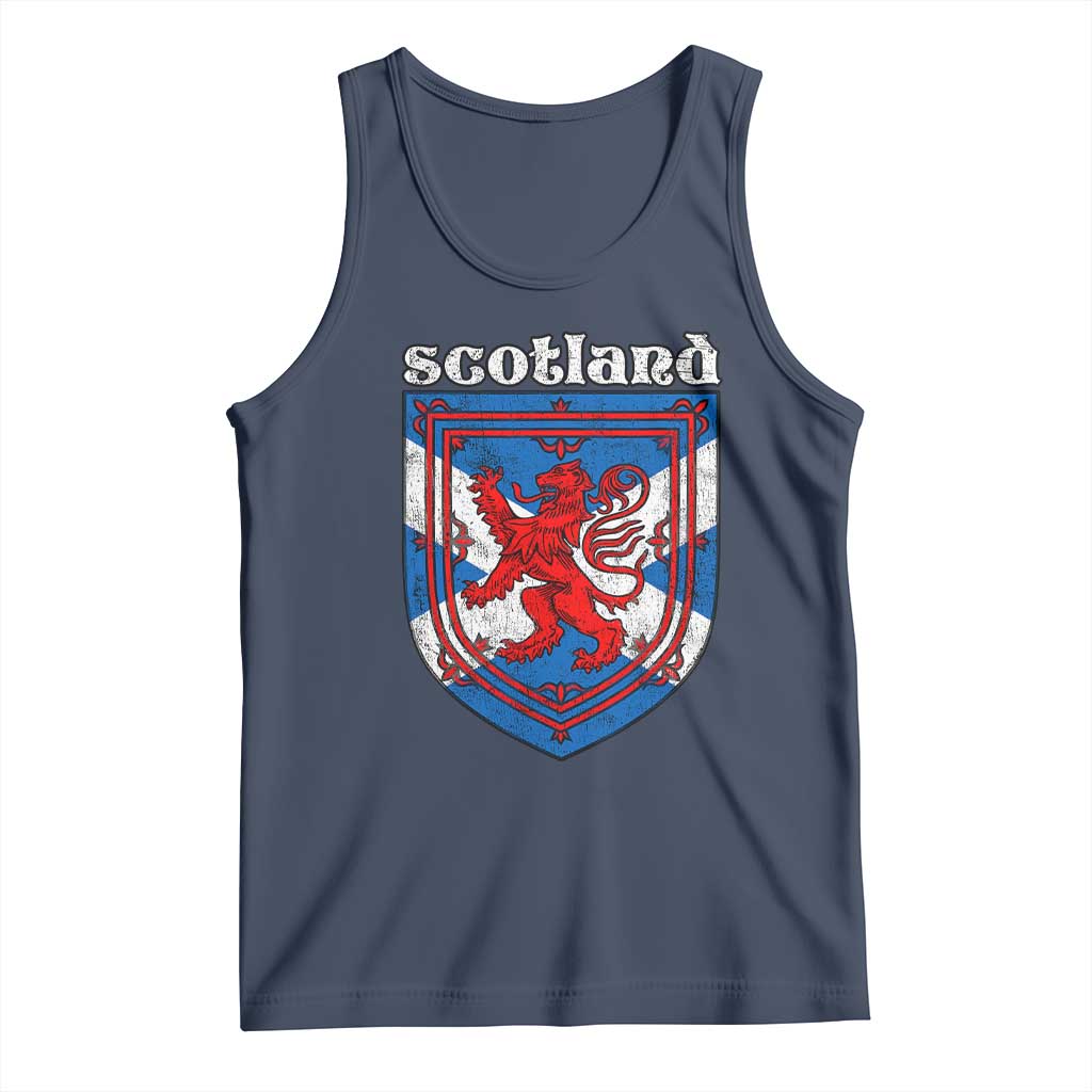 Scottish Pride Tank Top Scottish Rampant Lion Flag Scotland Coat of Arms TS11 Navy Print Your Wear