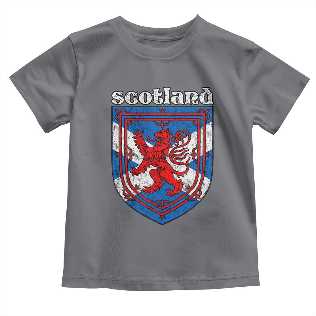 Scottish Pride Toddler T Shirt Scottish Rampant Lion Flag Scotland Coat of Arms TS11 Charcoal Print Your Wear
