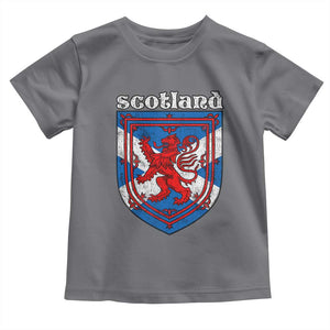 Scottish Pride Toddler T Shirt Scottish Rampant Lion Flag Scotland Coat of Arms TS11 Charcoal Print Your Wear