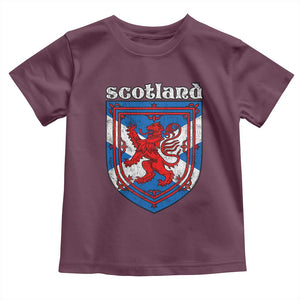 Scottish Pride Toddler T Shirt Scottish Rampant Lion Flag Scotland Coat of Arms TS11 Maroon Print Your Wear