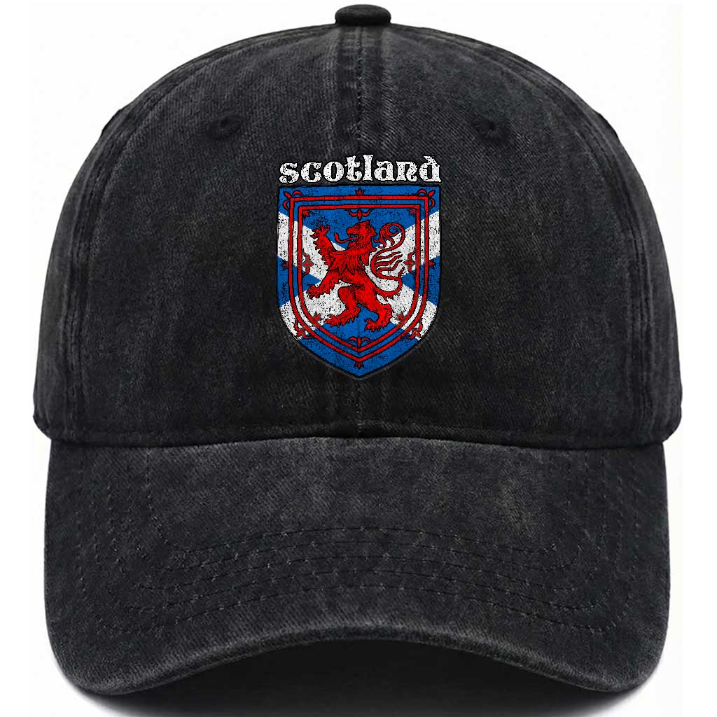 Scottish Pride Washed Cotton Baseball Cap Scottish Rampant Lion Flag Scotland Coat of Arms TS11 Print Your Wear