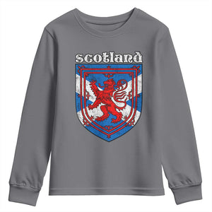 Scottish Pride Youth Sweatshirt Scottish Rampant Lion Flag Scotland Coat of Arms TS11 Charcoal Print Your Wear