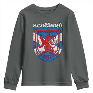 Scottish Pride Youth Sweatshirt Scottish Rampant Lion Flag Scotland Coat of Arms TS11 Dark Heather Print Your Wear