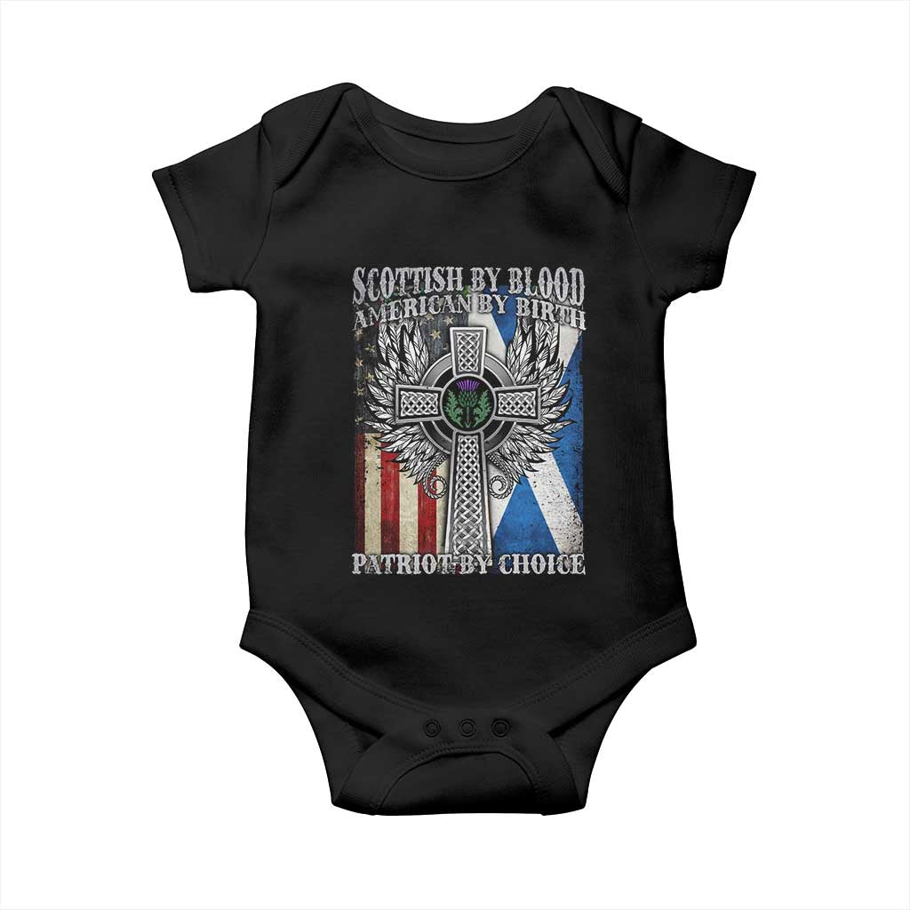 Scottish American Baby Onesie Scottish By Blood American By Birth Patriot By Choice TS11 Black Print Your Wear