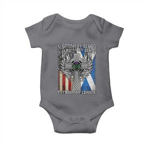 Scottish American Baby Onesie Scottish By Blood American By Birth Patriot By Choice TS11 Charcoal Print Your Wear