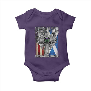 Scottish American Baby Onesie Scottish By Blood American By Birth Patriot By Choice TS11 Purple Print Your Wear