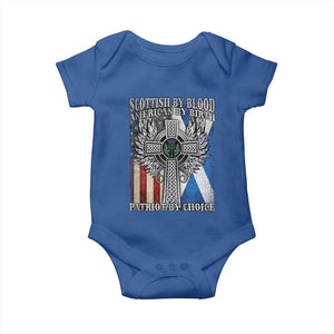 Scottish American Baby Onesie Scottish By Blood American By Birth Patriot By Choice TS11 Royal Blue Print Your Wear