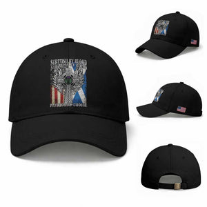 Scottish American Baseball Cap Scottish By Blood American By Birth Patriot By Choice TS11 Baseball Cap Universal Fit Black Print Your Wear