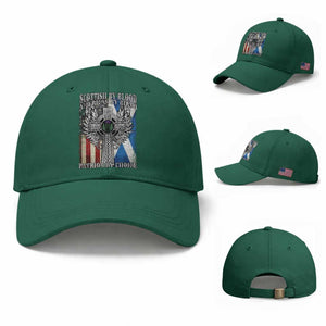 Scottish American Baseball Cap Scottish By Blood American By Birth Patriot By Choice TS11 Baseball Cap Universal Fit Irish Green Print Your Wear