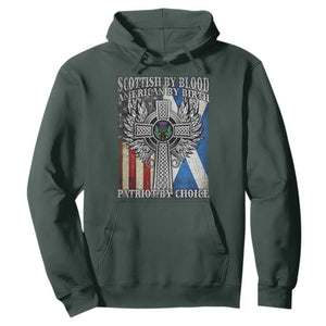 Scottish American Hoodie Scottish By Blood American By Birth Patriot By Choice TS11 Dark Forest Green Print Your Wear