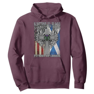 Scottish American Hoodie Scottish By Blood American By Birth Patriot By Choice TS11 Maroon Print Your Wear