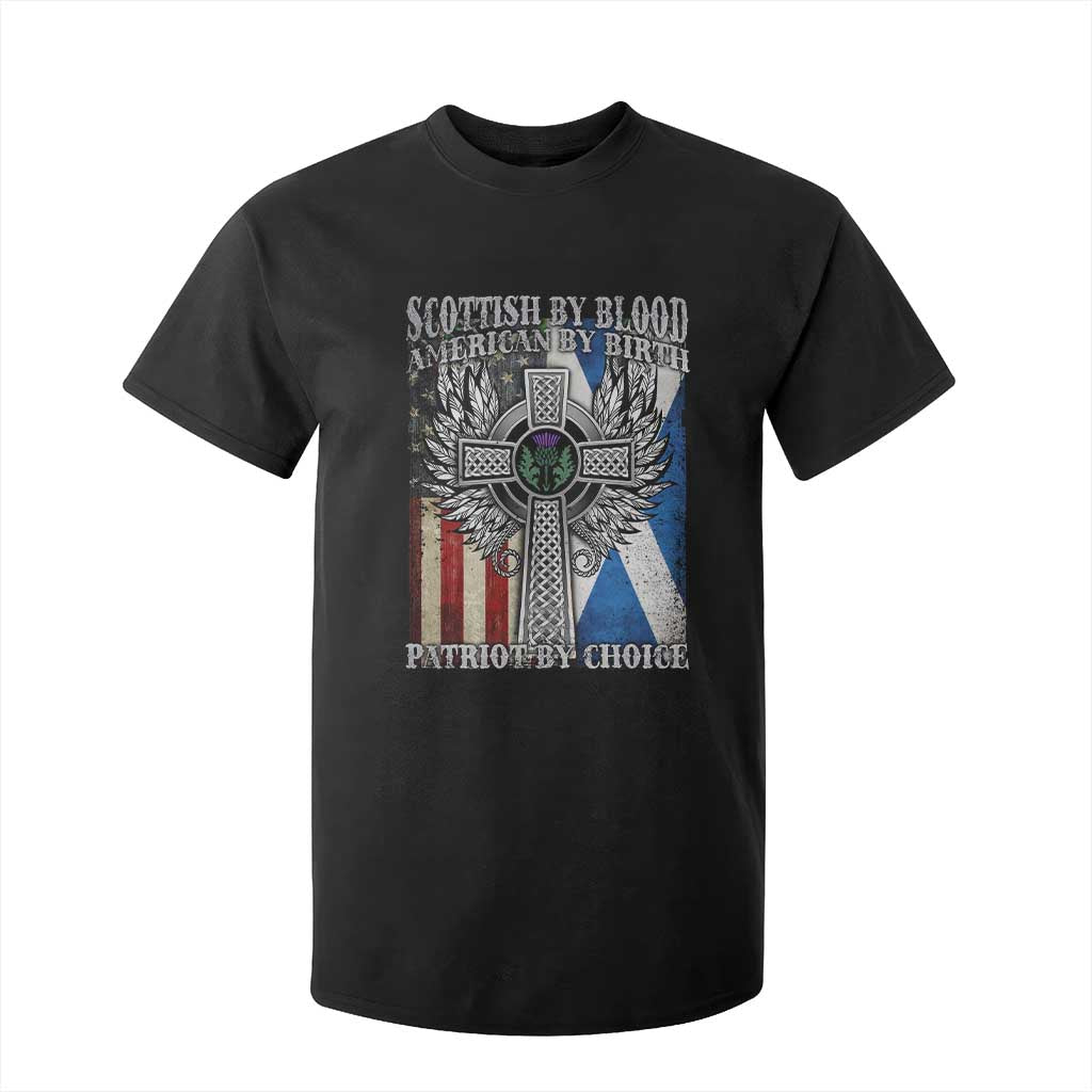 Scottish American T Shirt For Kid Scottish By Blood American By Birth Patriot By Choice TS11 Black Print Your Wear