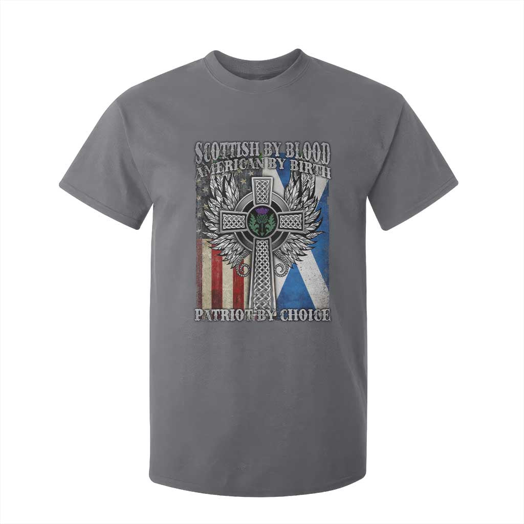 Scottish American T Shirt For Kid Scottish By Blood American By Birth Patriot By Choice TS11 Charcoal Print Your Wear