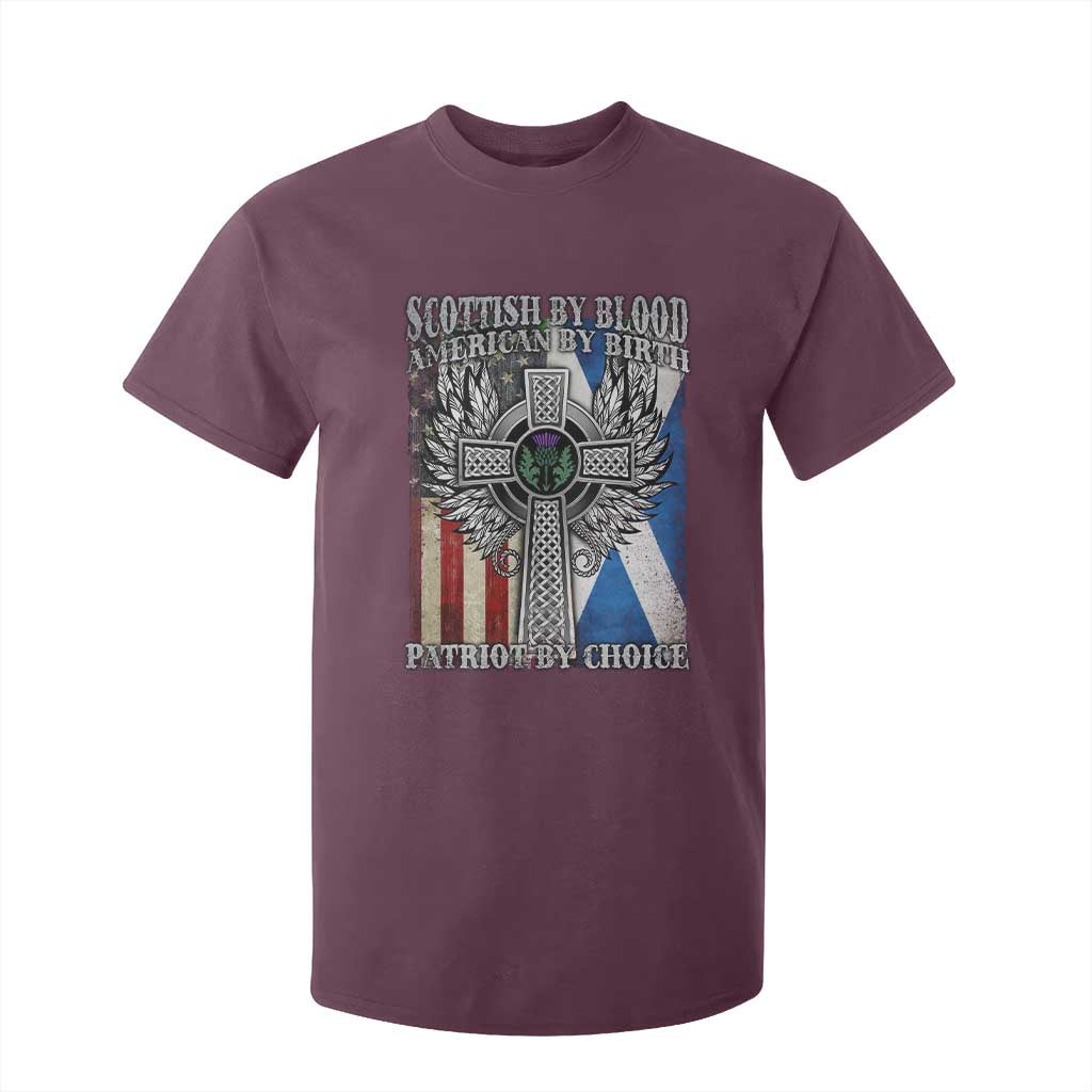 Scottish American T Shirt For Kid Scottish By Blood American By Birth Patriot By Choice TS11 Maroon Print Your Wear