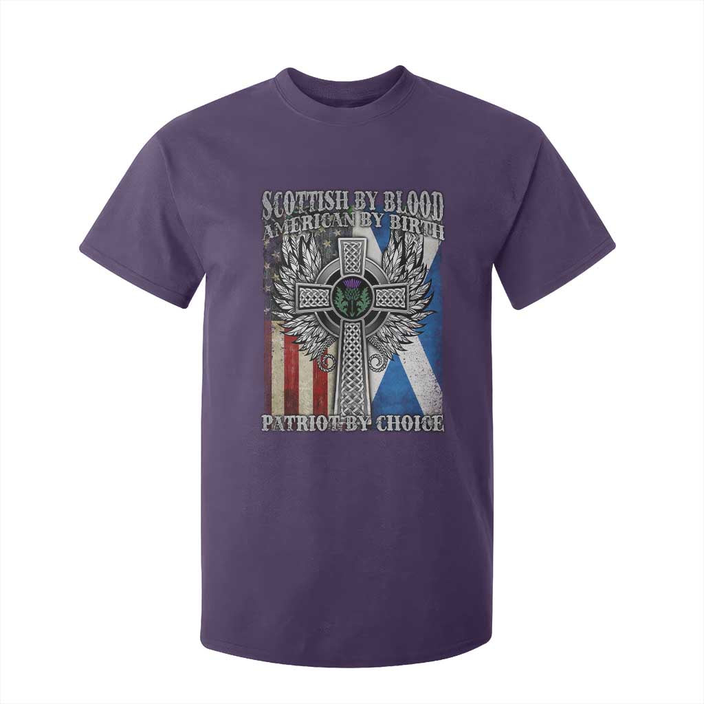 Scottish American T Shirt For Kid Scottish By Blood American By Birth Patriot By Choice TS11 Purple Print Your Wear