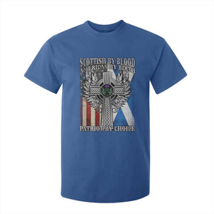 Scottish American T Shirt For Kid Scottish By Blood American By Birth Patriot By Choice TS11 Royal Blue Print Your Wear