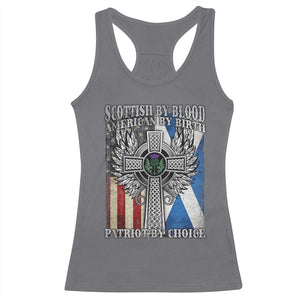 Scottish American Racerback Tank Top Scottish By Blood American By Birth Patriot By Choice TS11 Charcoal Print Your Wear