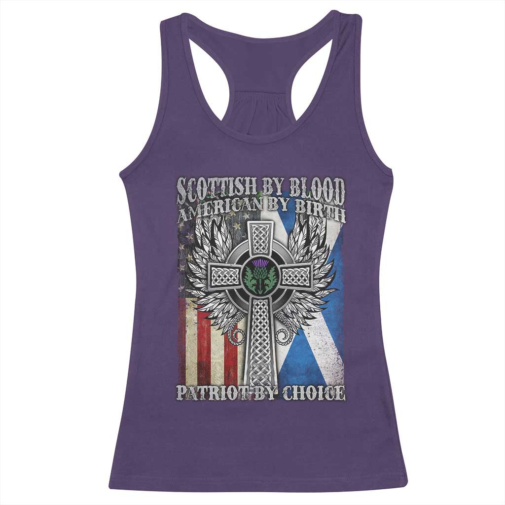 Scottish American Racerback Tank Top Scottish By Blood American By Birth Patriot By Choice TS11 Purple Print Your Wear