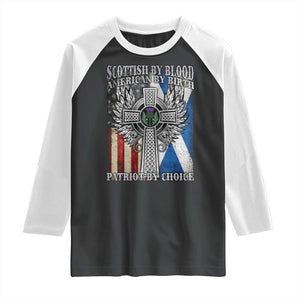Scottish American Raglan Shirt Scottish By Blood American By Birth Patriot By Choice TS11 Black White Print Your Wear