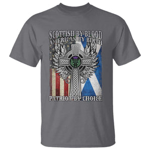 Scottish American T Shirt Scottish By Blood American By Birth Patriot By Choice TS11 Charcoal Print Your Wear