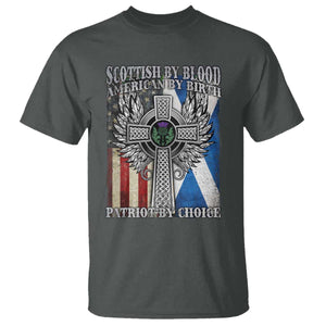 Scottish American T Shirt Scottish By Blood American By Birth Patriot By Choice TS11 Dark Heather Print Your Wear