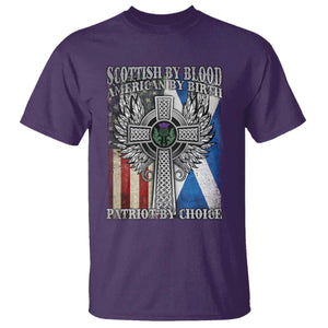 Scottish American T Shirt Scottish By Blood American By Birth Patriot By Choice TS11 Purple Print Your Wear