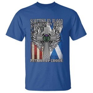 Scottish American T Shirt Scottish By Blood American By Birth Patriot By Choice TS11 Royal Blue Print Your Wear