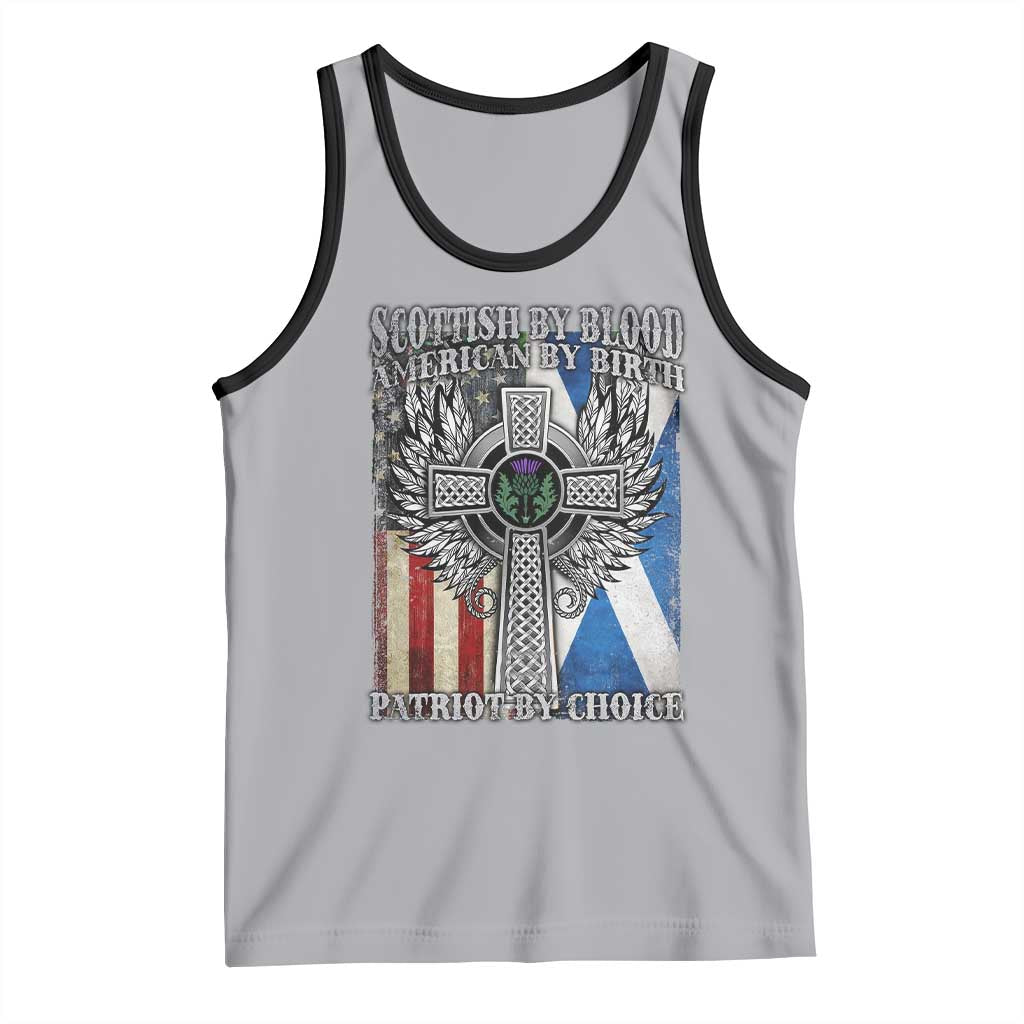 Scottish American Tank Top Scottish By Blood American By Birth Patriot By Choice TS11 Athletic Heather Black Print Your Wear
