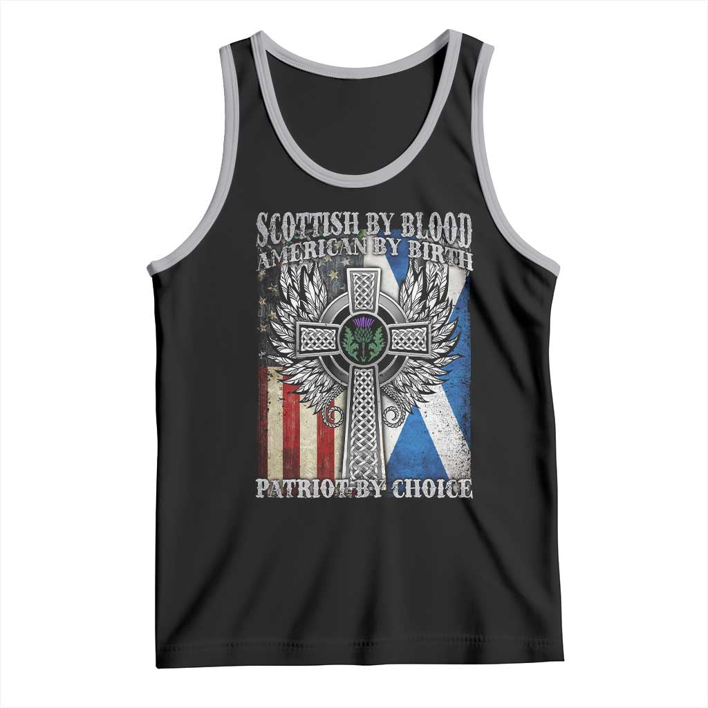 Scottish American Tank Top Scottish By Blood American By Birth Patriot By Choice TS11 Black Athletic Heather Print Your Wear