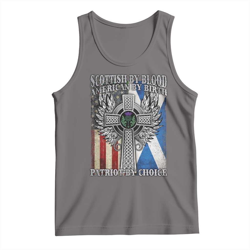 Scottish American Tank Top Scottish By Blood American By Birth Patriot By Choice TS11 Deep Heather Print Your Wear